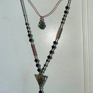 Layered Necklace with Crystal